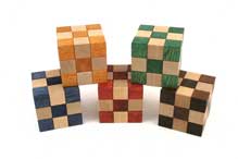 Checker Cube Set (K-3-2) and Checker Cube (K-3-3) by Akio Kamei